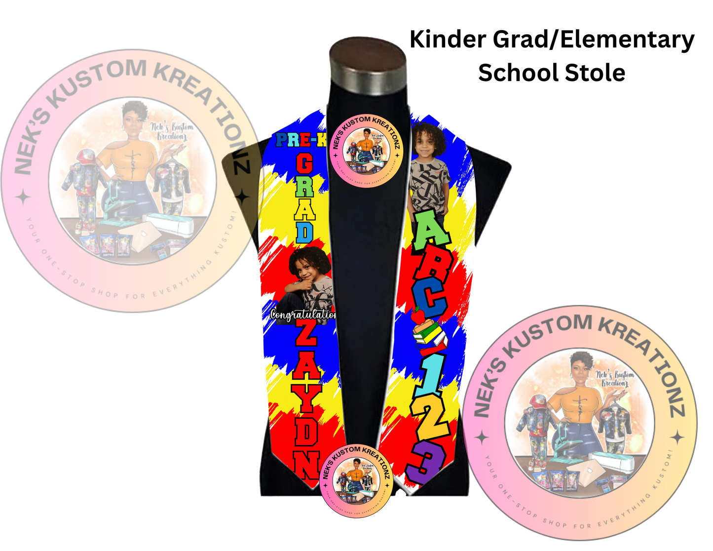 Kinder Grad/Elementary Graduation Stole
