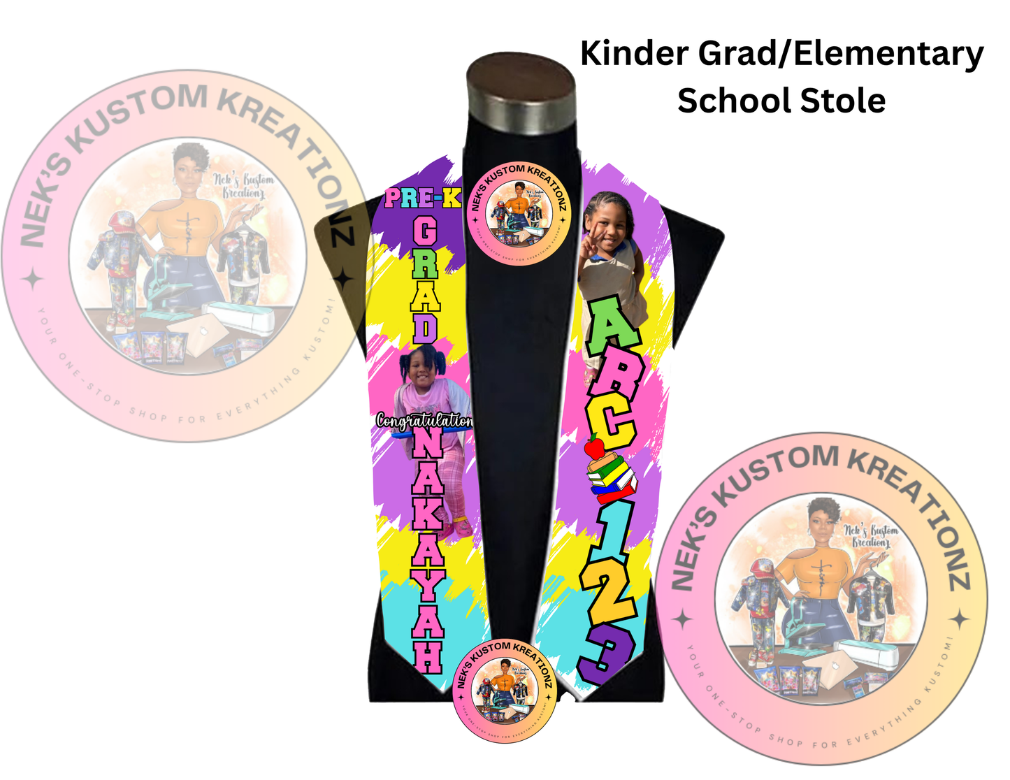 Kinder Grad/Elementary Graduation Stole