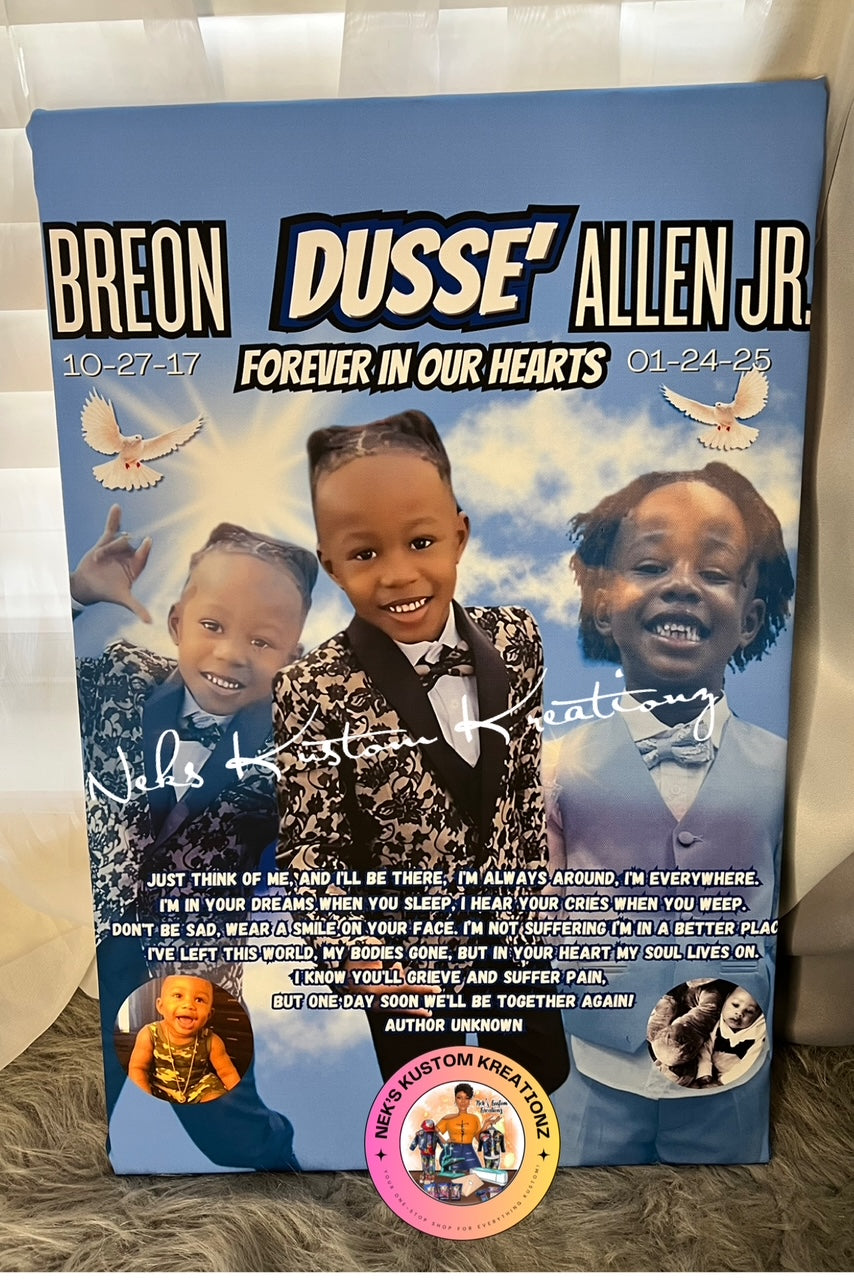 Custom Memorial Canvas Portrait (Personalized)