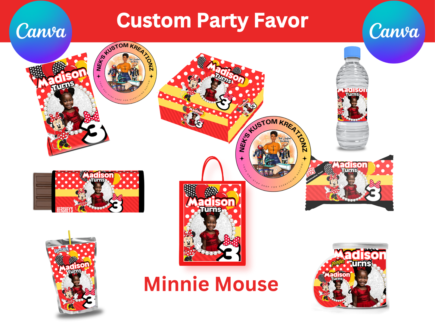 Minnie Party Favor Template