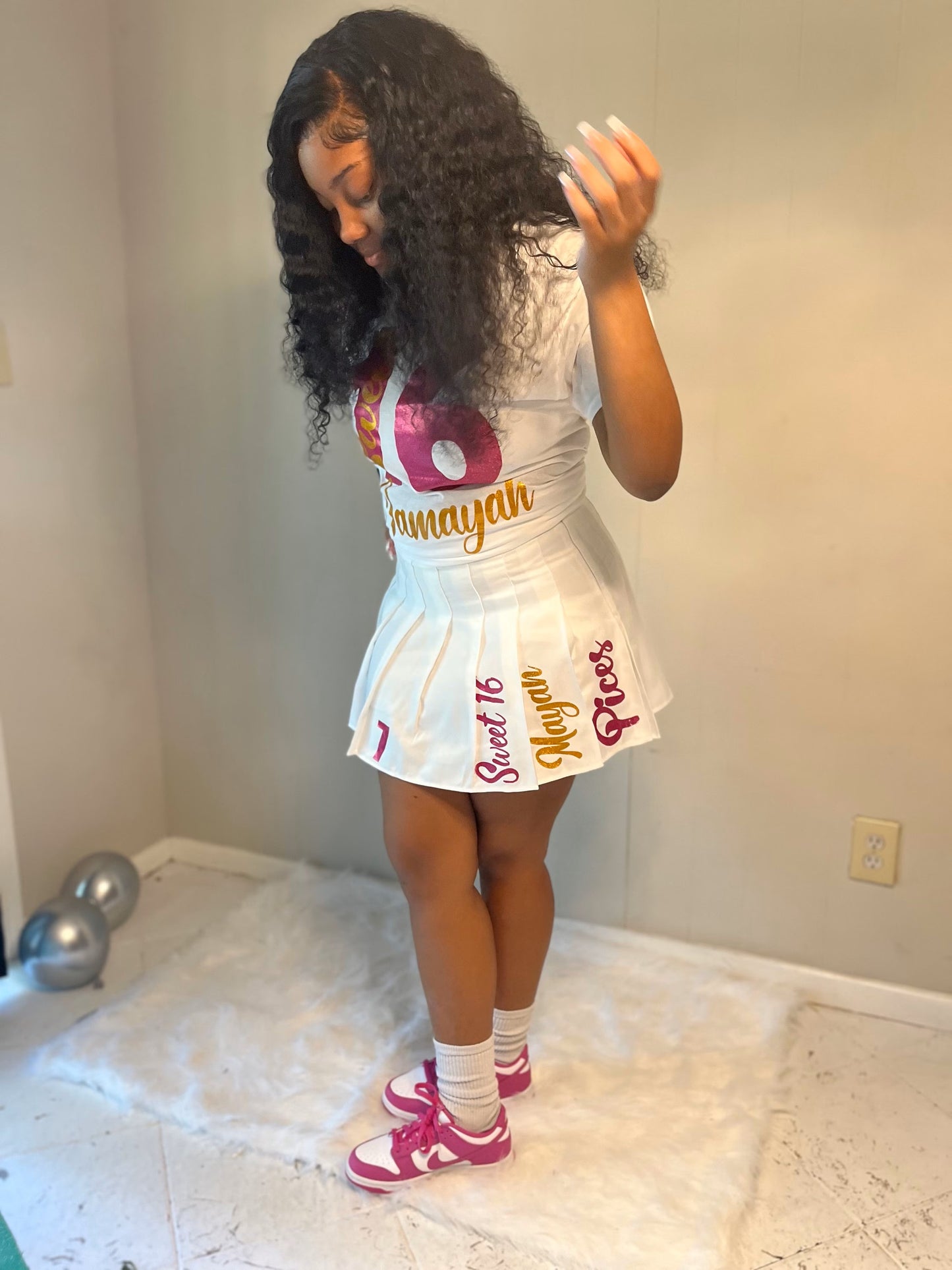 Custom SWEET 16th Personalized Birthday Outfit Skirt/Shirt Set or ANY Theme of your Choice Inspired Skirt/Shirt Outfit