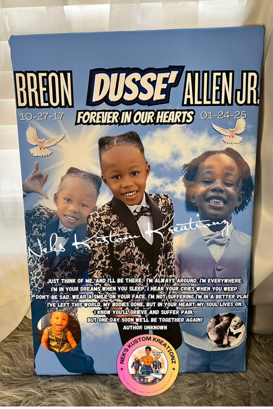 Custom Memorial Canvas Portrait (Personalized)